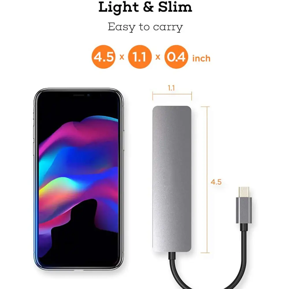 5 in 1 USB Type C Hub 9
