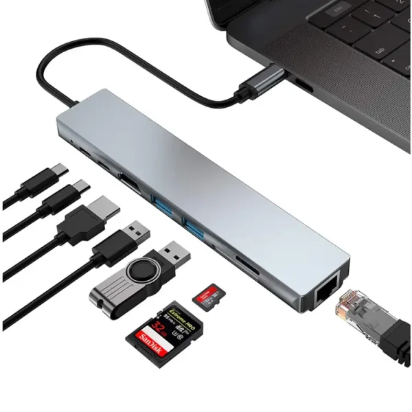 type-c hub 8-in-1 docking station
